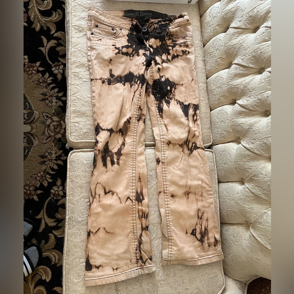 House of Denim Distressed Acid Wash Jeans